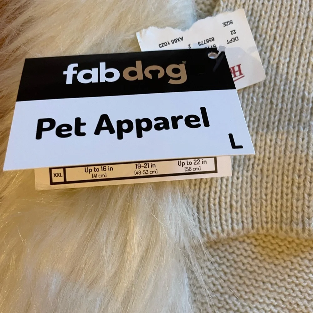 Cozy Cream Dog Sweater oat meal color - Picture 6 of 6